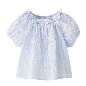 Zara bow trim striped shirt